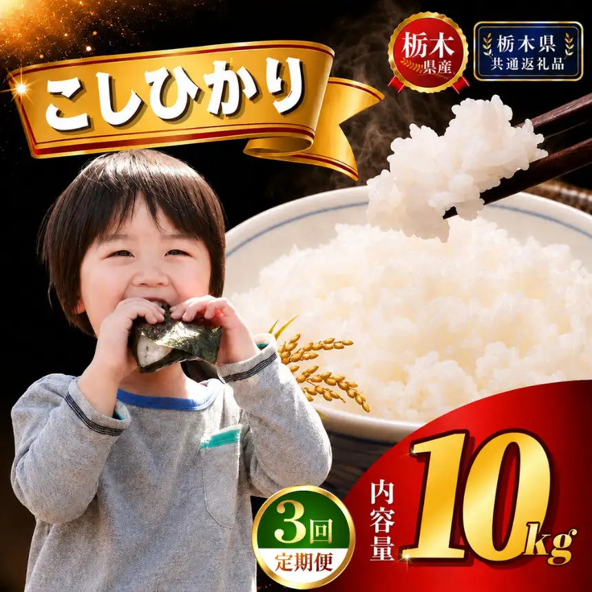 【新米】定期便3回 特Aこしひかり 10kg(5kg×2袋)【栃木県共通返礼品 栃木県産】AB | 栃木県 下野市