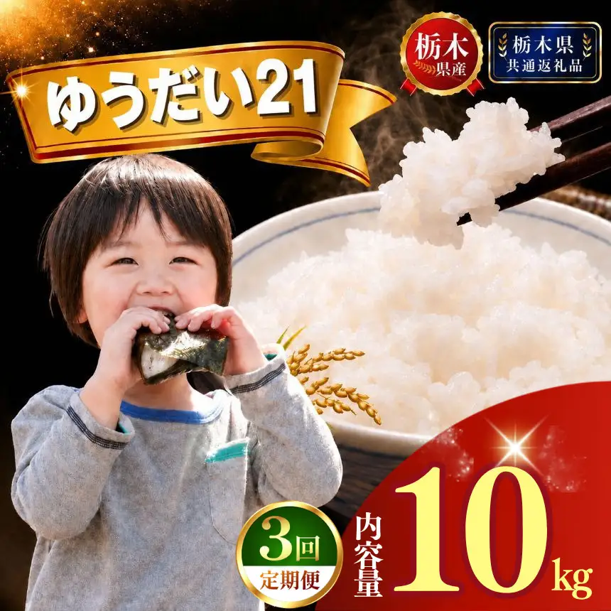 【新米】定期便3回 ゆうだい21  10kg(5kg×2袋)【栃木県共通返礼品 栃木県産】AB | 栃木県 下野市