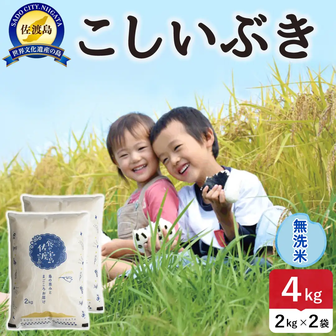 佐渡島産こしいぶき 無洗米 4kg 令和8年産 農薬5割減 土屋農園 195962-052202