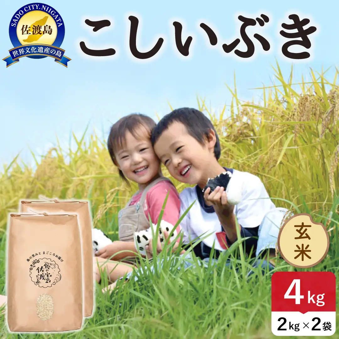佐渡島産こしいぶき 玄米 4kg 令和8年産 農薬5割減 土屋農園 195962-054202