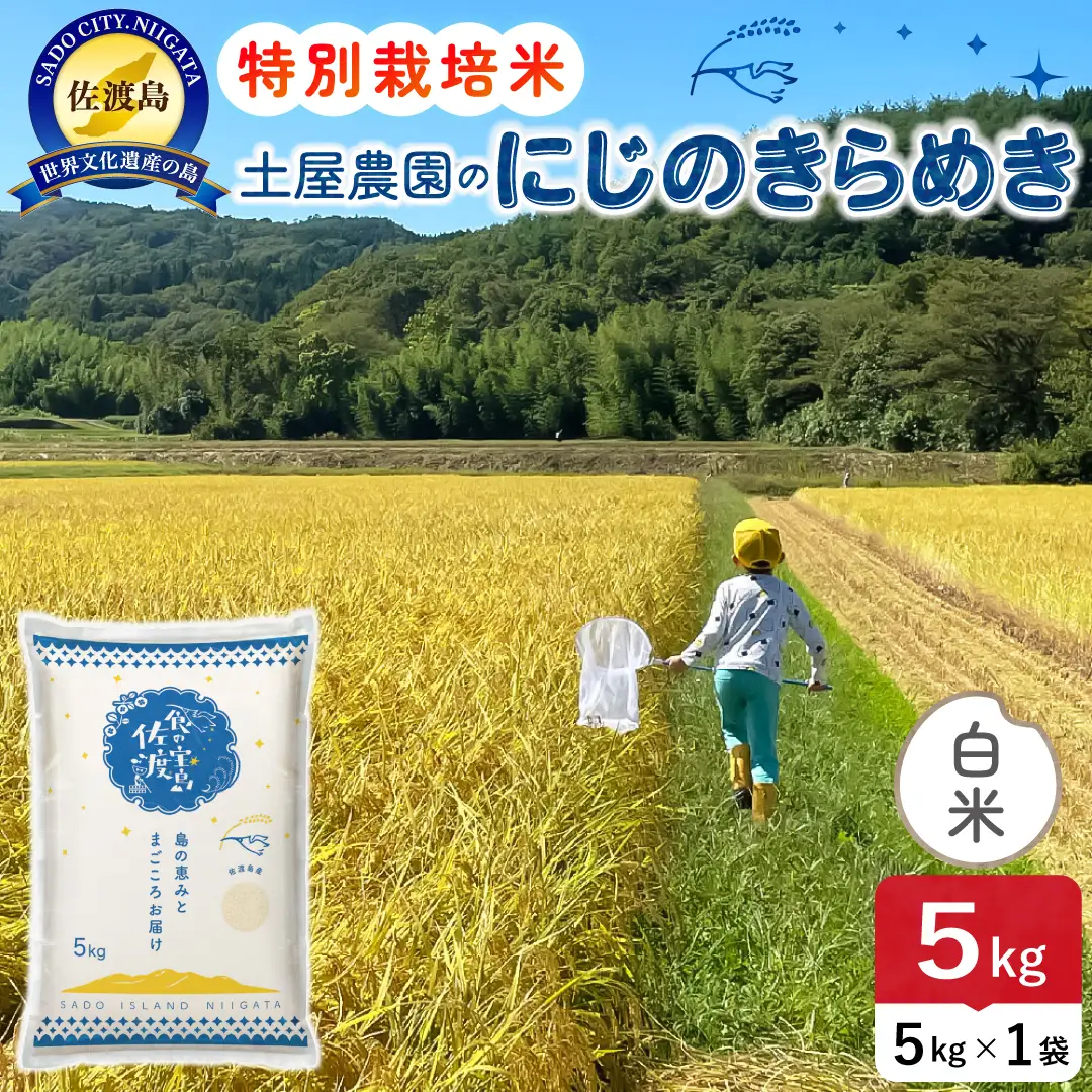 佐渡島産にじのきらめき 白米 5kg 令和8年産 特別栽培米 土屋農園 195962-041302