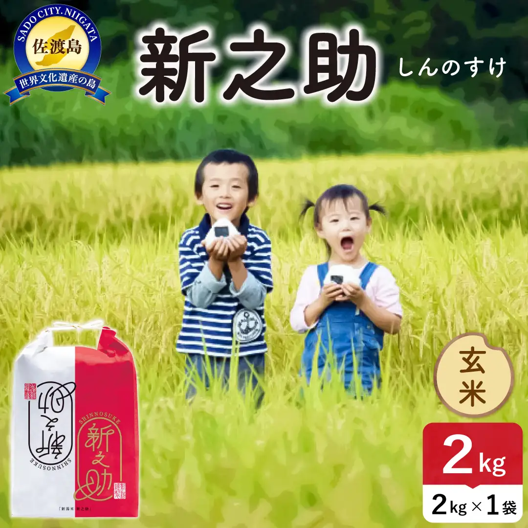 令和8年産 佐渡島産 新之助 玄米2kg 195962-104102