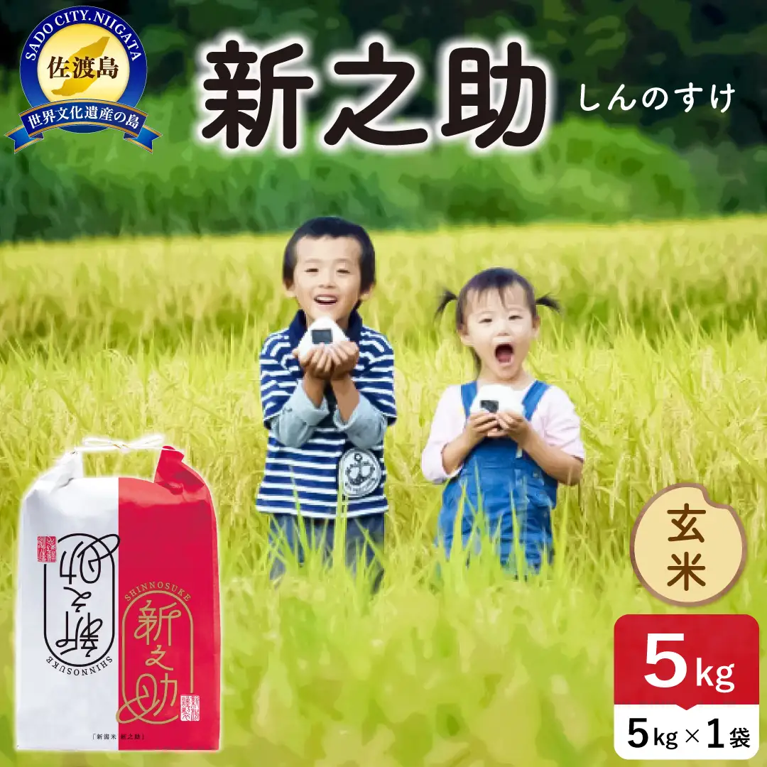 令和8年産 佐渡島産 新之助 玄米5kg 195962-104302