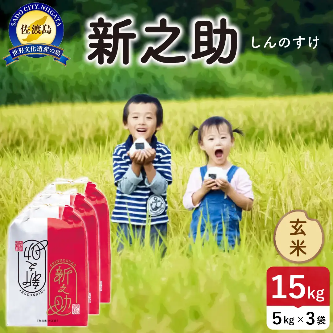 令和8年産 佐渡島産 新之助 玄米15kg 195962-104502