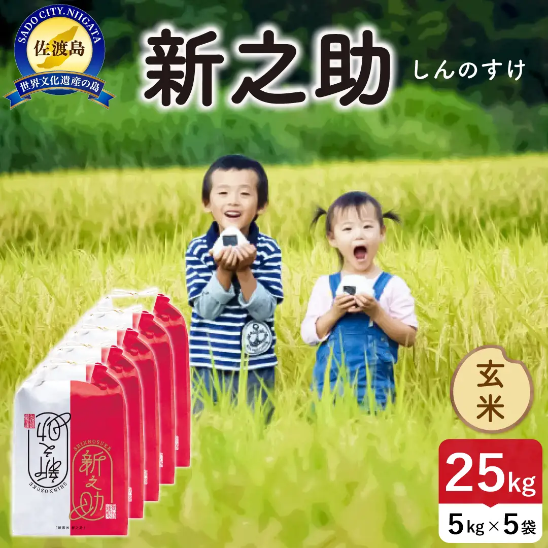 令和8年産 佐渡島産 新之助 玄米25kg 195962-104702