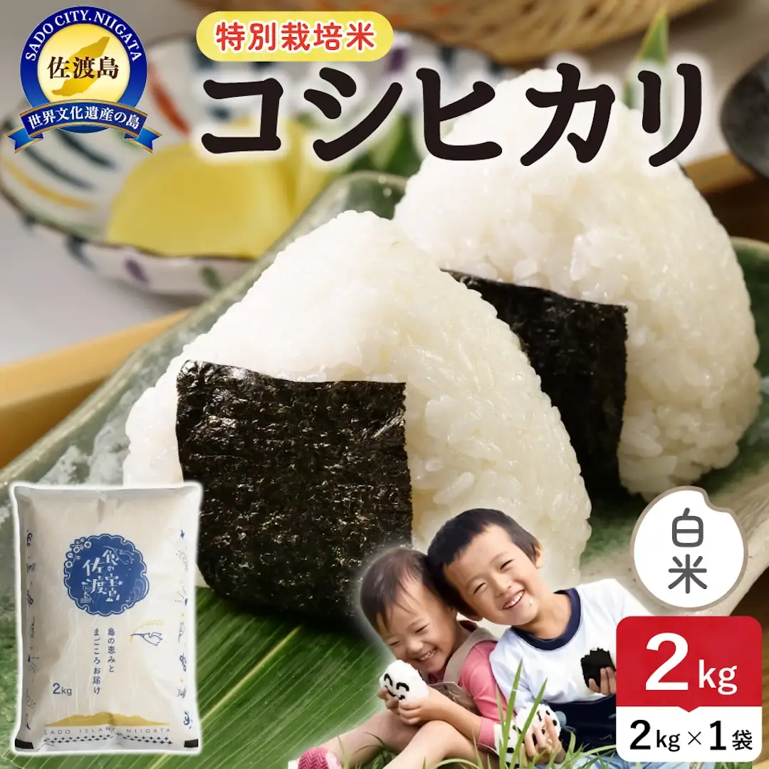 令和8年産 佐渡島産コシヒカリ 白米2kg 特別栽培米 195962-121102