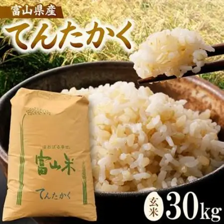 【新米】令和8年産 富山県小矢部市産 てんたかく 玄米30kg(30kg×1袋)【1772368】