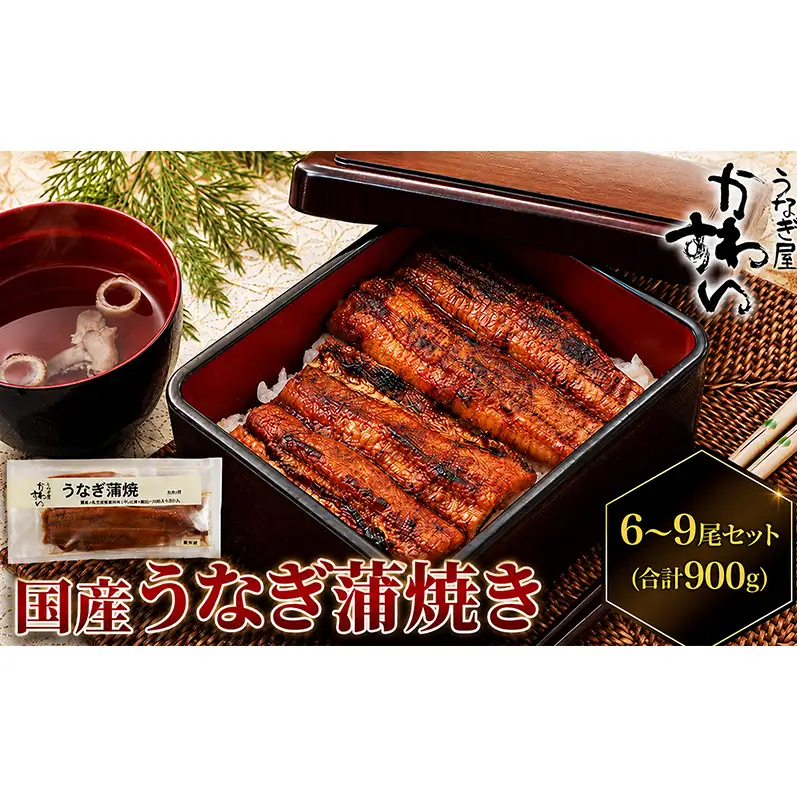 うなぎ 蒲焼き 国産 うな丼 ひつまぶし 冷凍 うなぎ【6〜9尾 計900g以上 タレ12個付き】 【46312846】