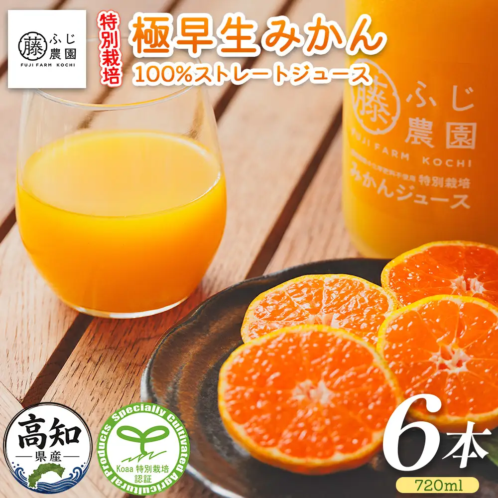 みかん100％ストレートジュース(720ml×6本) みかん fn-0018