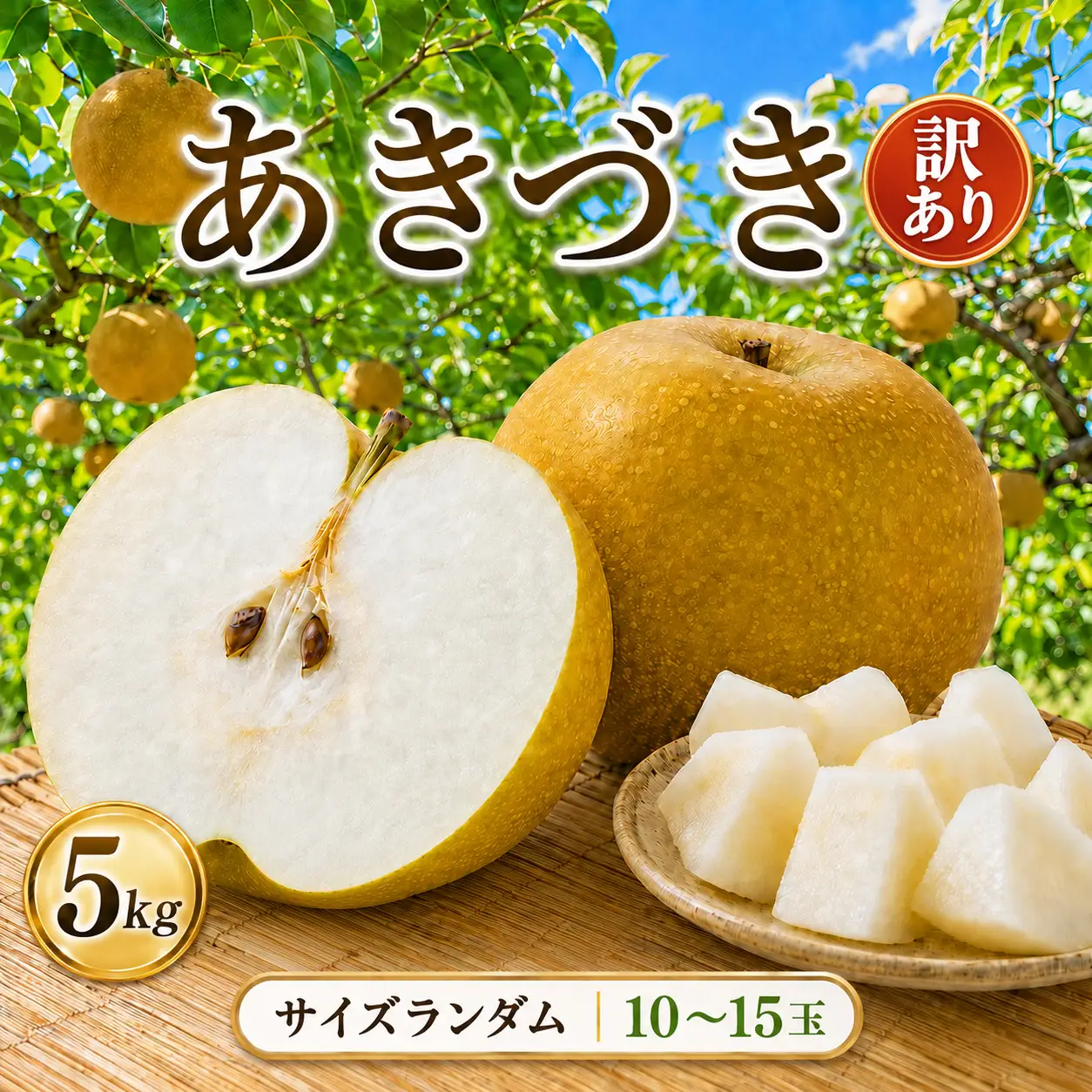 【2026年先行予約】 訳あり! サイズランダム あきづき 約5kg 梨