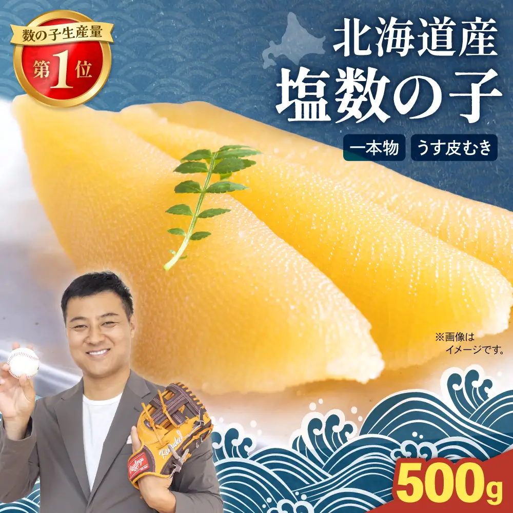 〈11月配送〉北海道産 塩数の子（うす皮むき）500g 1本物 R001-017-m11