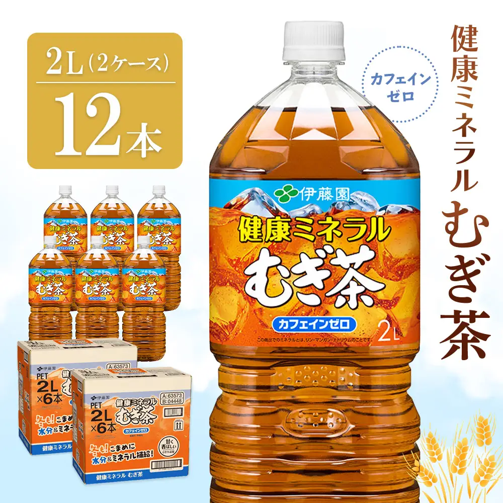 健康ミネラル麦茶 2L(2ケース)計12本 K071055