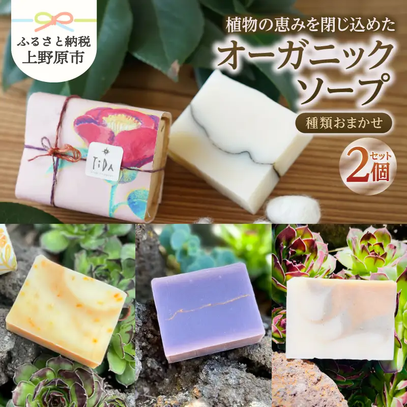 植物の恵みを閉じ込めたオーガニックソープ 2個セット【種類おまかせ】