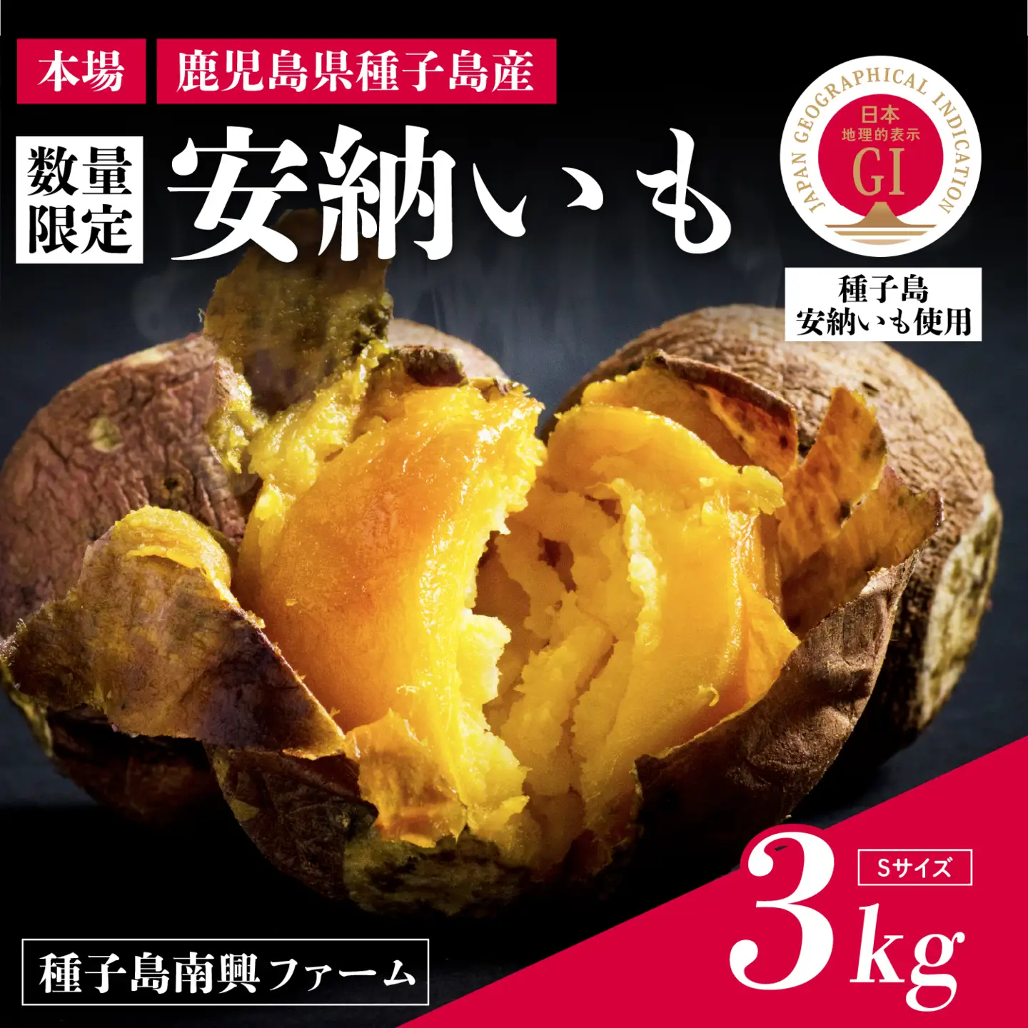 【先行予約】種子島 安納いも 3kg（Sサイズ：100g～200g）（種子島南興ファーム） さつまいも 本場 安納芋 安納紅 安納こがね さつま芋 甘い ねっとり スイーツ おやつ グルメ お取り寄せ 人気 種子島産 返礼品 南種子町 鹿児島【南種子町観光物産館 トンミー市場】