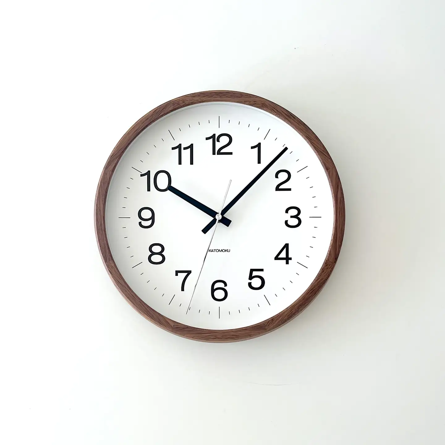 KATOMOKU muku clock 16 ウォールナット km-113WARC 木製 電波時計