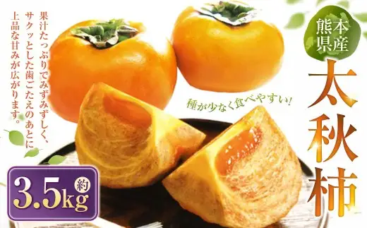 太秋柿 （ 約3.5kg ） 柿 かき カキ 果物 くだもの フルーツ 果実 果汁 果肉 旬の味覚 旬の果物 国産 熊本県産 【 2026年9月上旬から11月上旬発送予定 】
