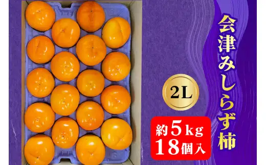 【2026年11月下旬から12月上旬発送予定】会津身しらず柿 2L (18個入り) 約5kg 果樹園 壱心産｜会津若松 果物 フルーツ 柿 身知らず みしらず かき カキ 会津身不知柿