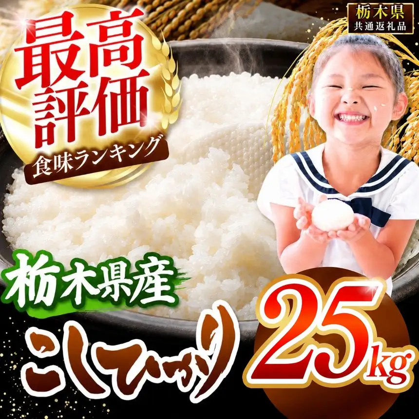 【2026年産】栃木県産コシヒカリ白米 25kg【栃木県共通返礼品 栃木県産】