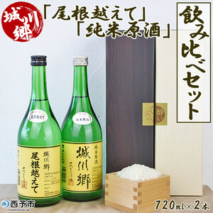 ＜日本酒 城川郷「尾根越えて」「純米原酒」飲み比べ セット 720ml×2本＞ お酒 さけ 特別純米酒 おねこえて ギフト 贈り物 贈答用 お祝い 御祝い 内祝い 家飲み 宅飲み 乾杯 特産品 中城本家酒造 愛媛県 西予市【常温】『1か月以内に順次出荷予定』SNH0001