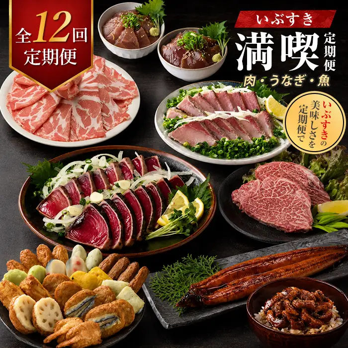 【全１２回定期便】肉・うなぎ・魚！いぶすき満喫便 IBZ999-018