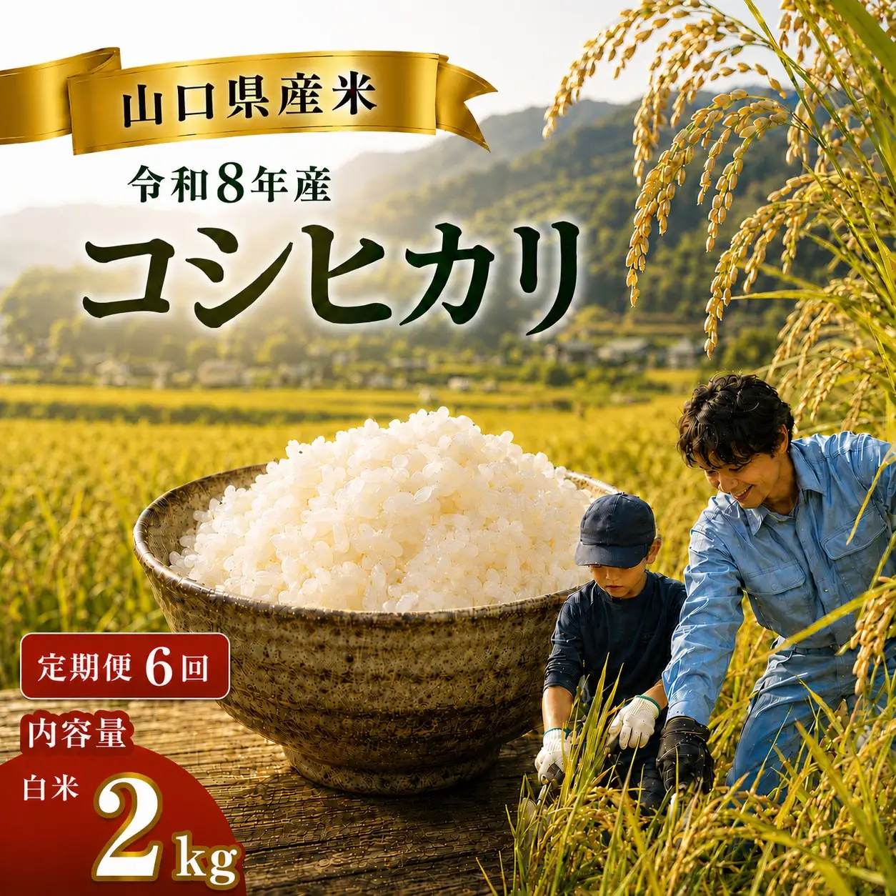 令和8年度産 山口県産 コシヒカリ 2㎏ 定期便 6回発送