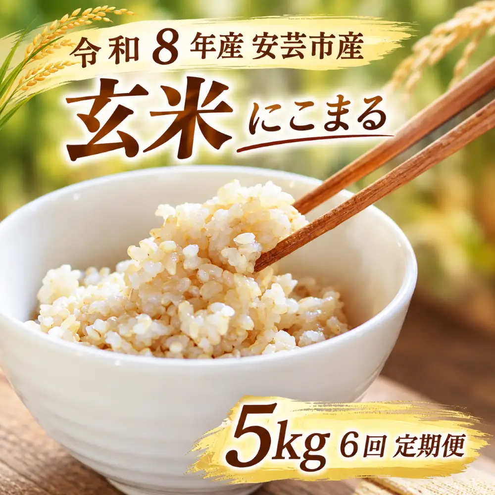 先行受付 令和8年産 にこまる玄米 30kg 5kg×6回 定期便 【にこまる】