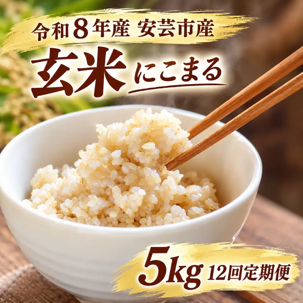 先行受付 令和8年産 にこまる玄米 30kg 5kg×12回 定期便 【にこまる