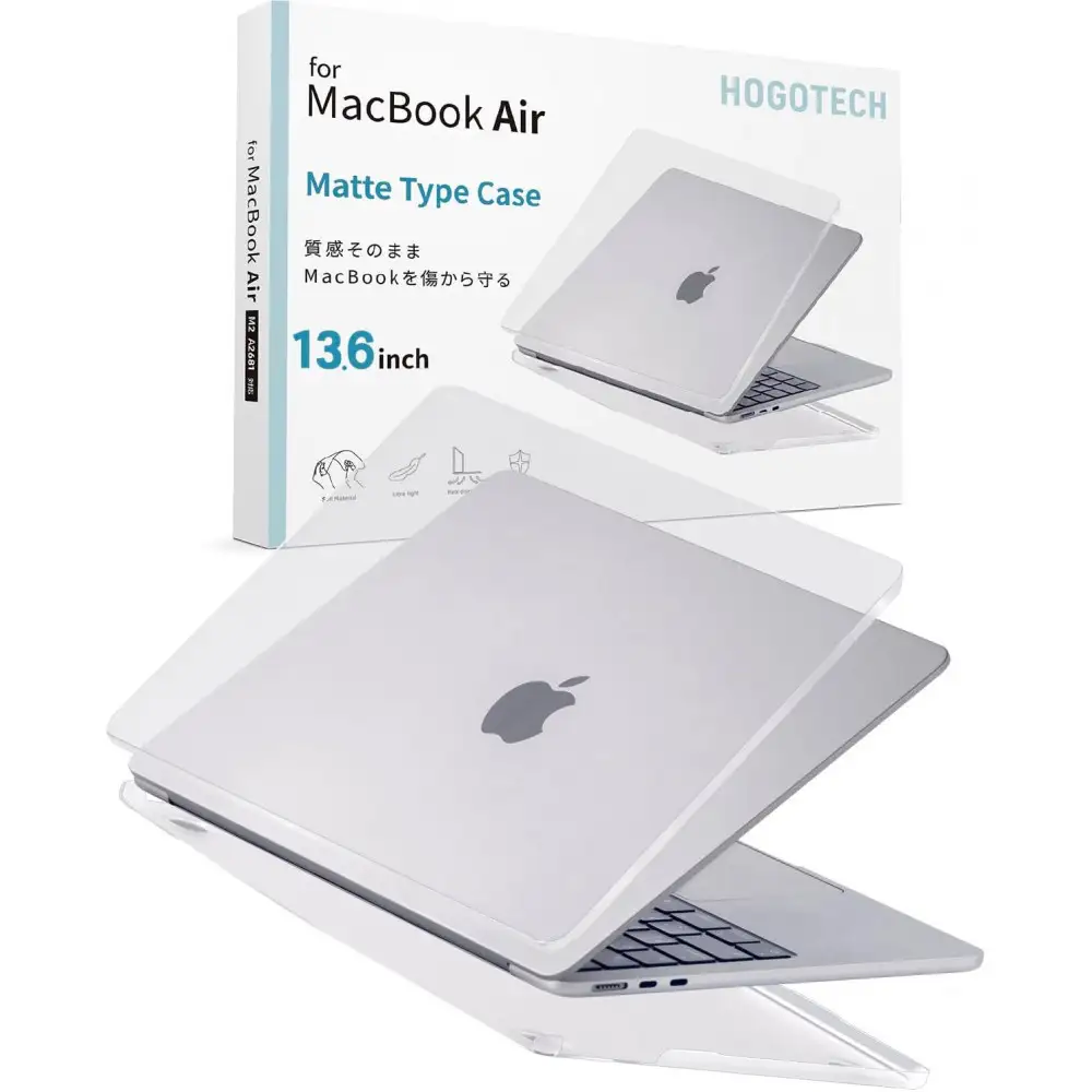 【堺市企画】Macbook カバー Air13inch M2～M5 マットクリア HOGOTECH