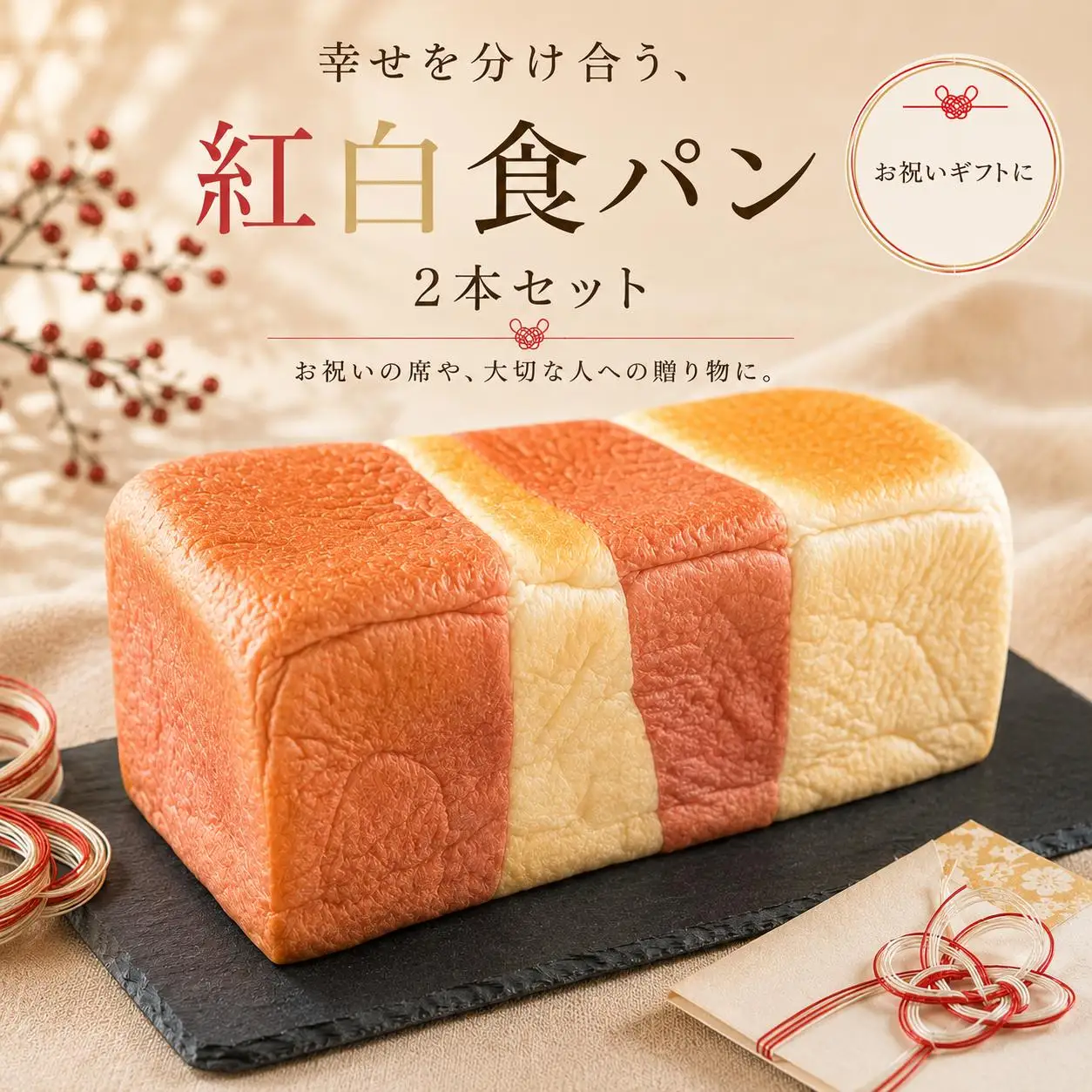 パン 食パン 紅白食パン 2本