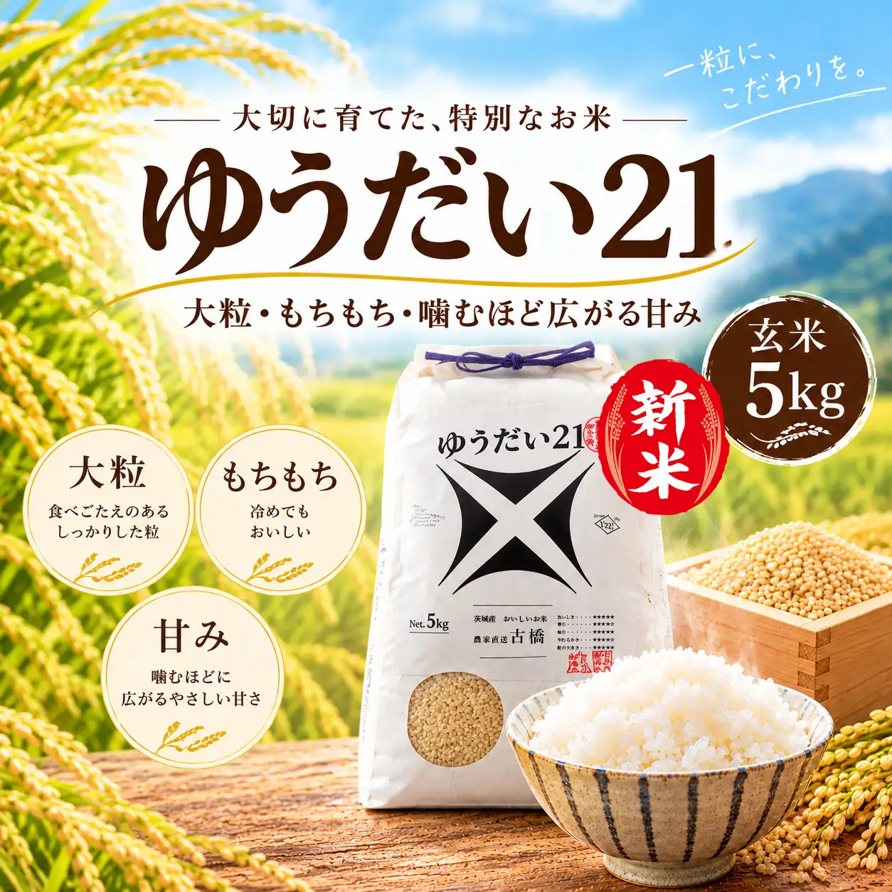 令和8年産 新米 茨城県産 ゆうだい21 5㎏ 玄米 