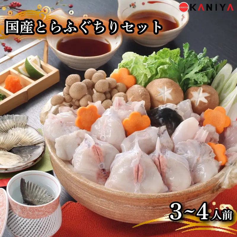 国産 とらふぐちりセット 3～4人前 500g 冷凍 下関 山口 《蟹屋：KNY》 KNY-F09