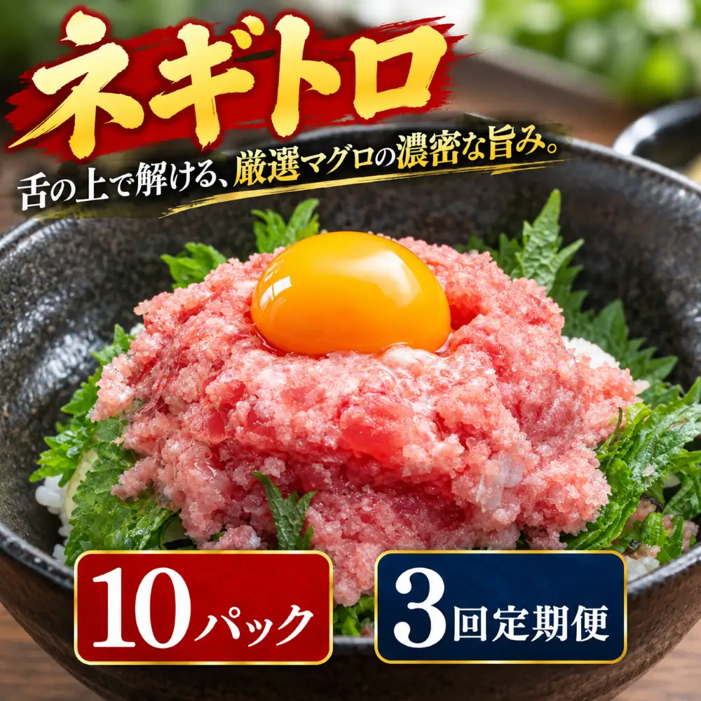 3回定期便 まぐろのネギトロ 10パック 【ねぎとろ】