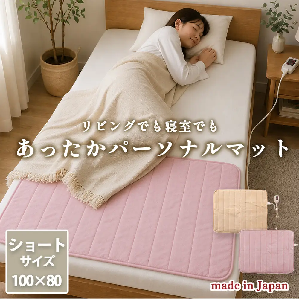 【選べるカラー】【100×80cm】ホットパーソナルマットショート （ピンク SB-HP900-PI・アイボリー SB-HP900-IV）