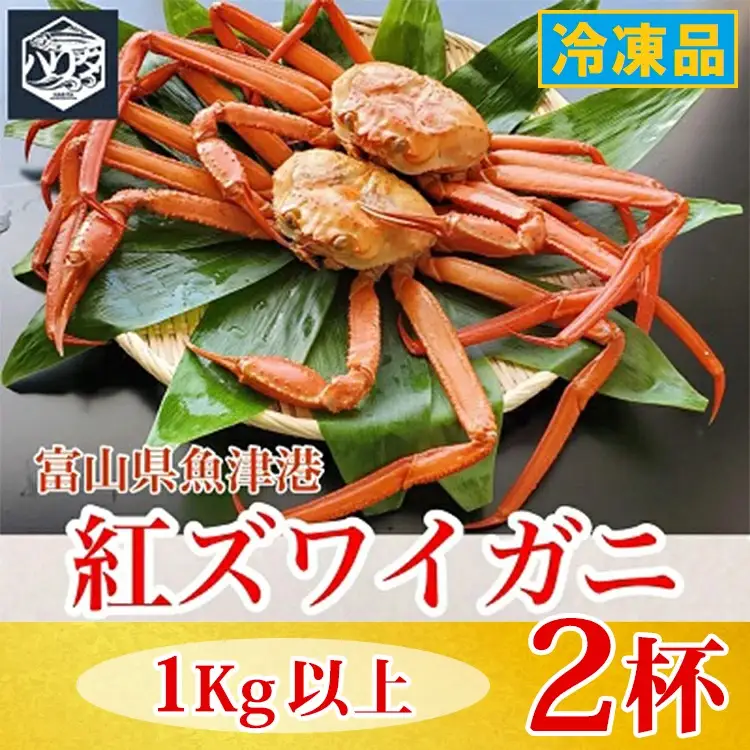 【冷凍】自社漁船直送！魚卸問屋の紅ズワイガニ 1kg以上×2ハイセット ※2026年9月～発送
