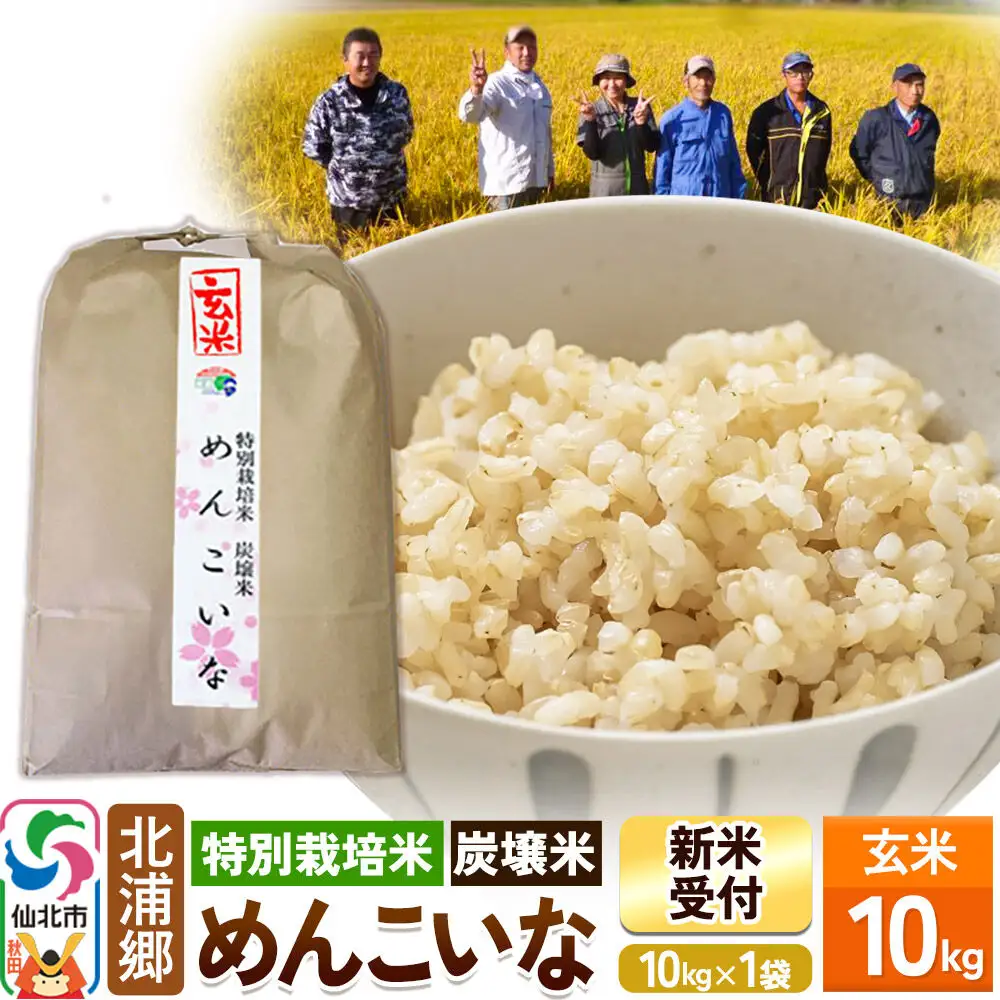 《令和8年産 新米予約》めんこいな 玄米 10kg 特別栽培米 炭壌米