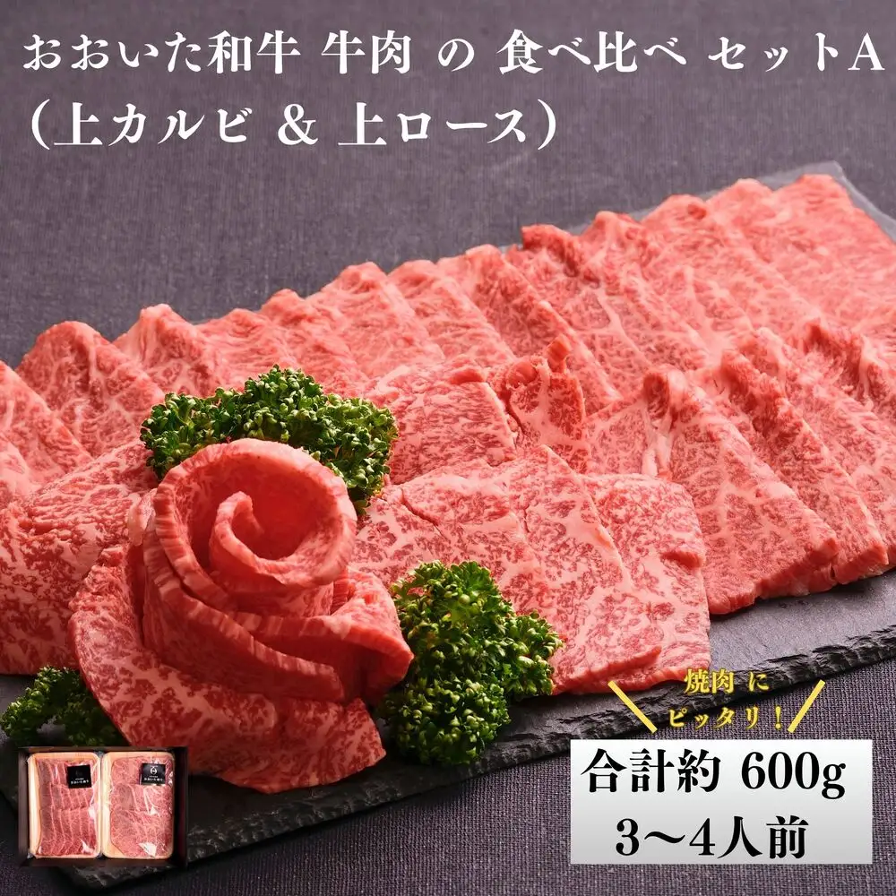 おおいた和牛 食べ比べ セットA (上カルビ 上ロース)  合計 600g 3~4人前 | 津久見市