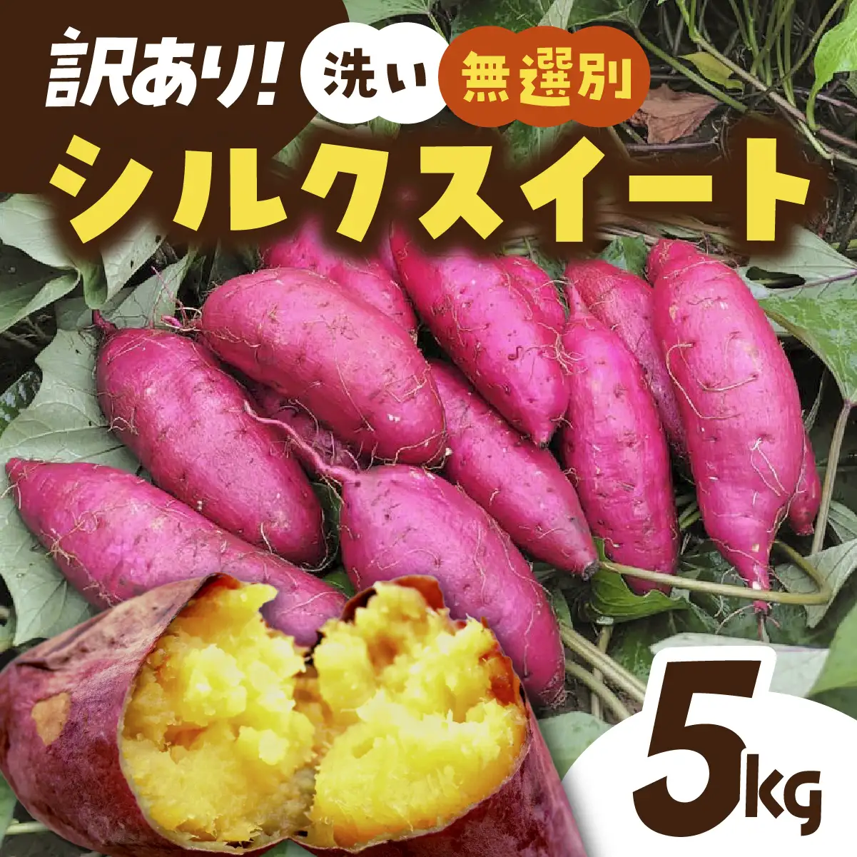【訳あり】洗いさつまいも(無選別) 5kg 茨城県ひたちなか市産 | 新物 シルクスイート しるくすいーと