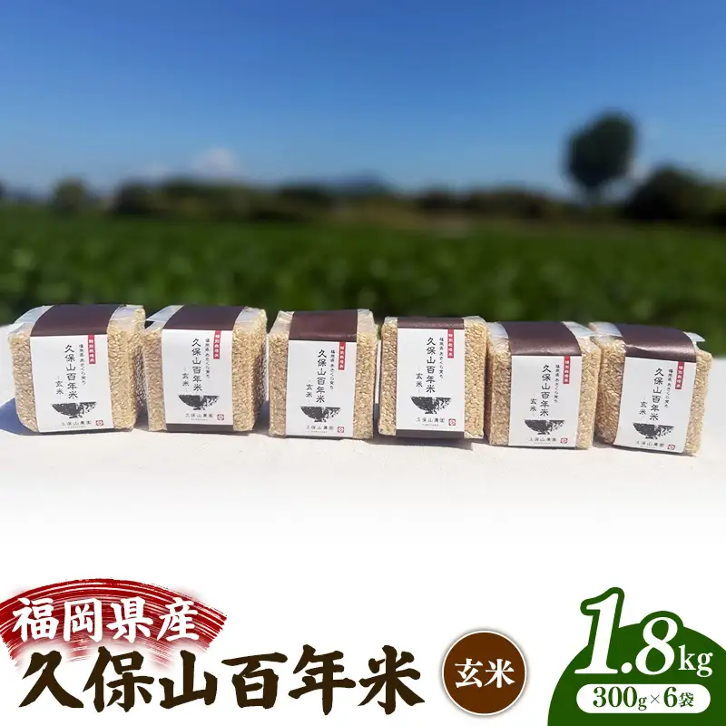 令和8年産【先行予約】久保山百年米 特別栽培米 真空パック 玄米 1.8kg（300g×6袋）【玄米 お米 米 ご飯 ごはん ブランド 元気つくし 夢つくし 小分け 農家直送 福岡県 筑前町 BT049】