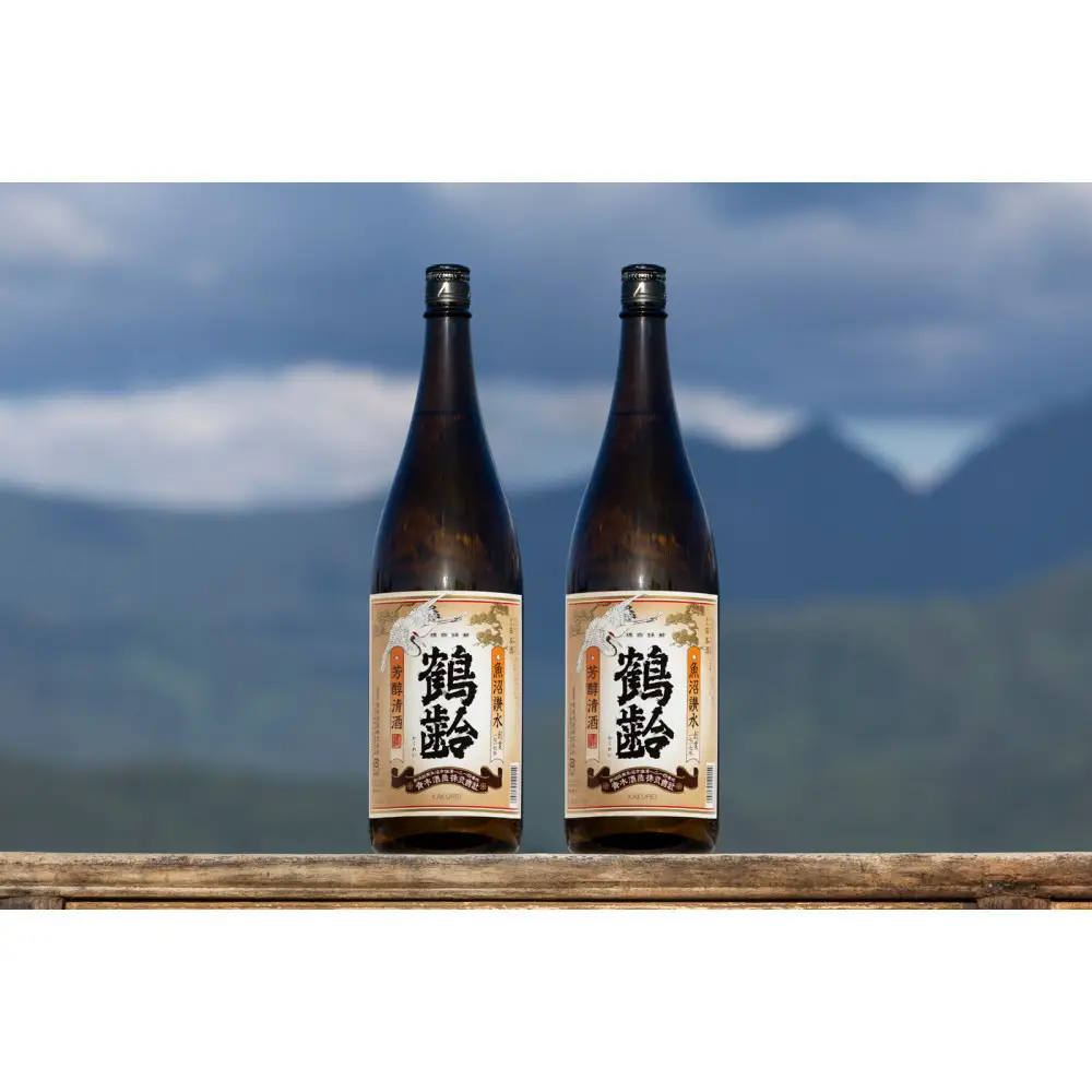 雪国のお酒「鶴齢」芳醇清酒【一升瓶1800ml】×2本