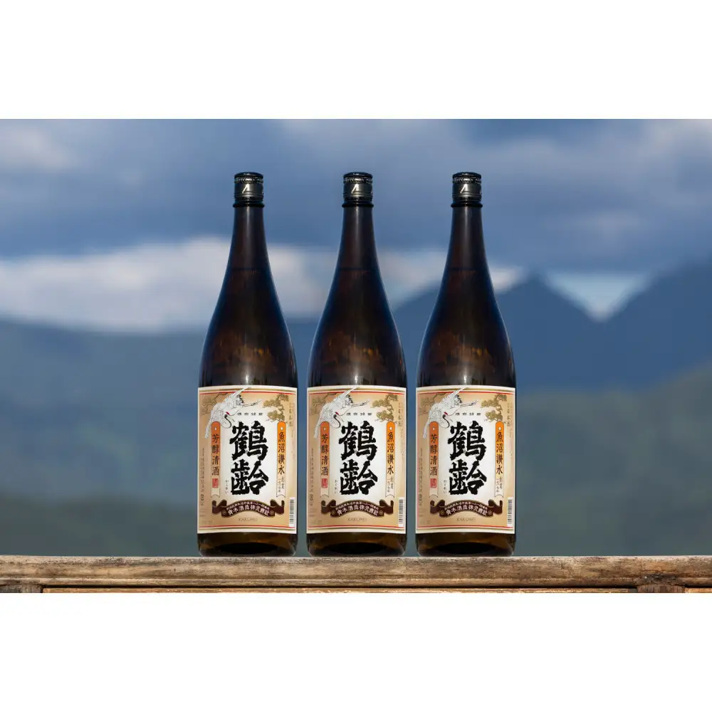 雪国のお酒「鶴齢」芳醇清酒【一升瓶1800ml】×3本
