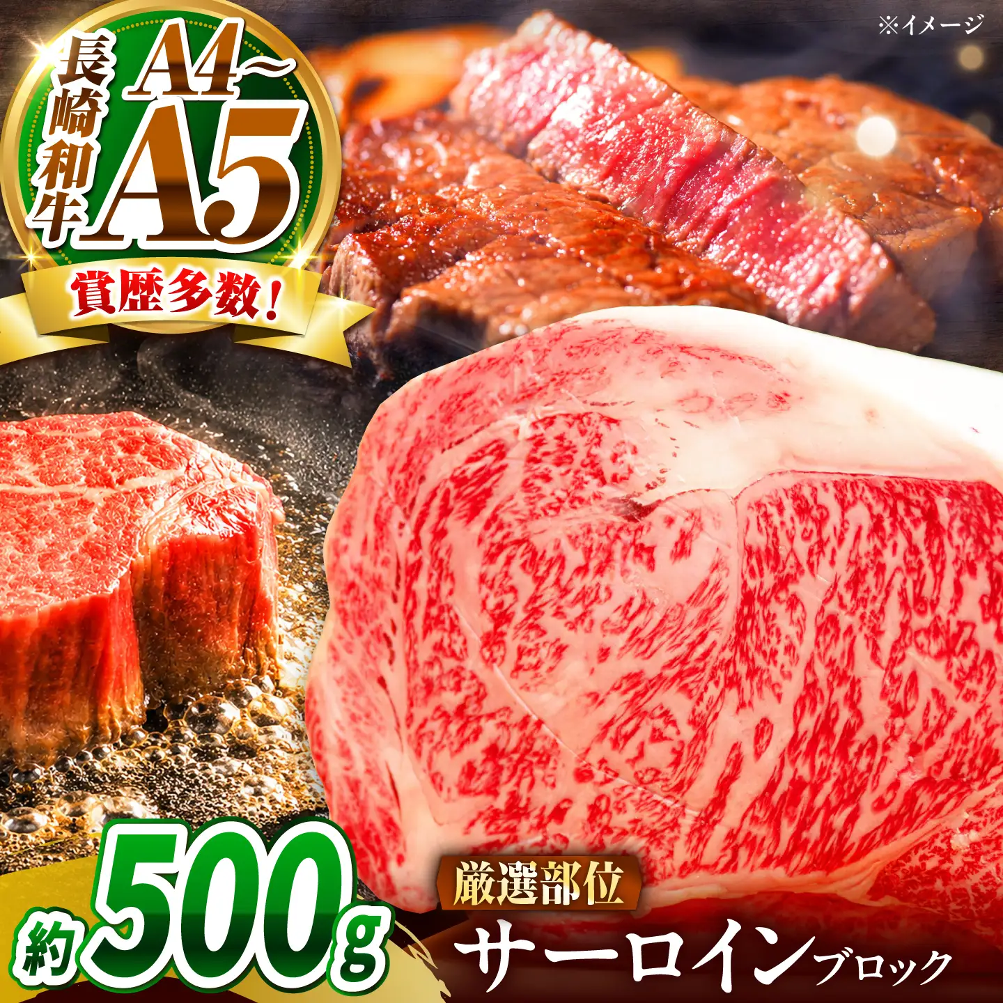 【A4～A5】長崎和牛 サーロインブロック 500g / さーろいん 牛肉 ぎゅうにく ぶろっく肉 / 南島原市 / 株式会社MEAT PLUS[SHG031]