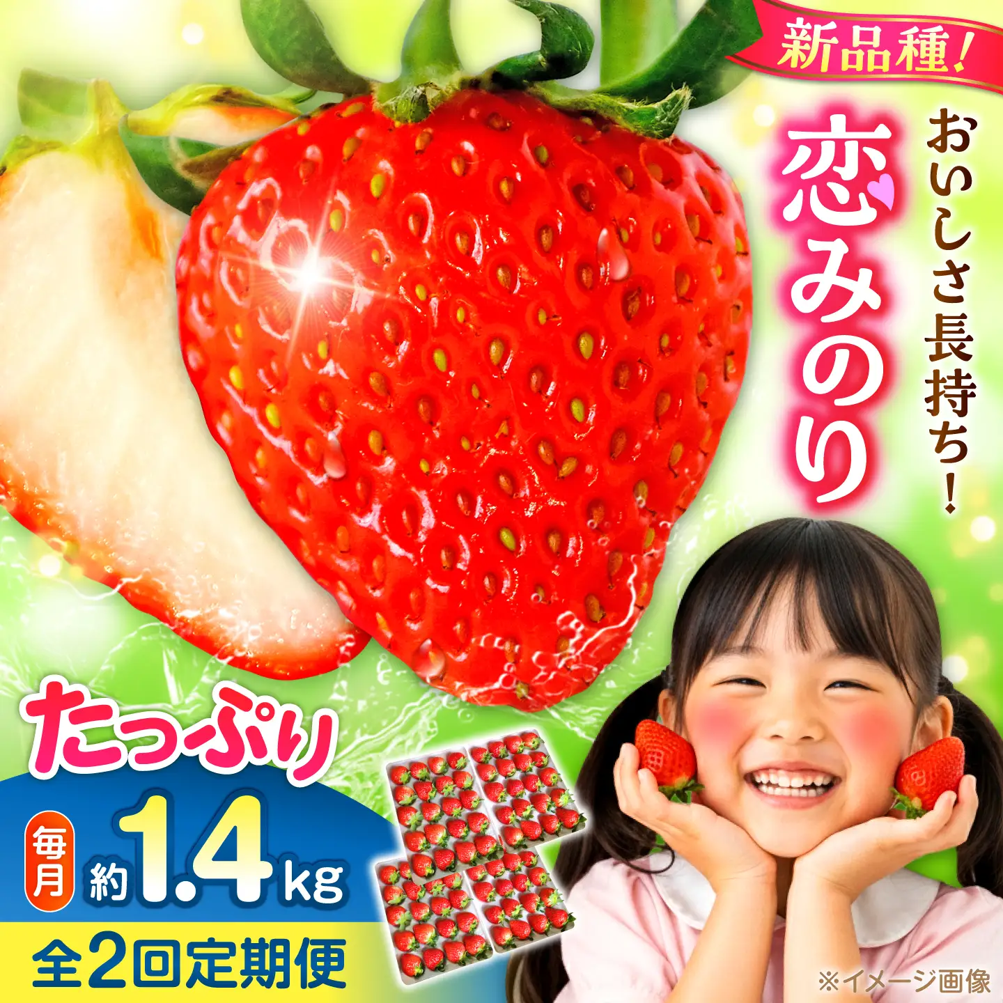 【先行予約】【2027年2月中旬より順次発送】【全2回定期便】いちご 恋みのり 百花園ファーム 約1.4kg（約350g×4P）20粒/P Lサイズ 【株式会社合志百花園ファーム】[AYDW004]