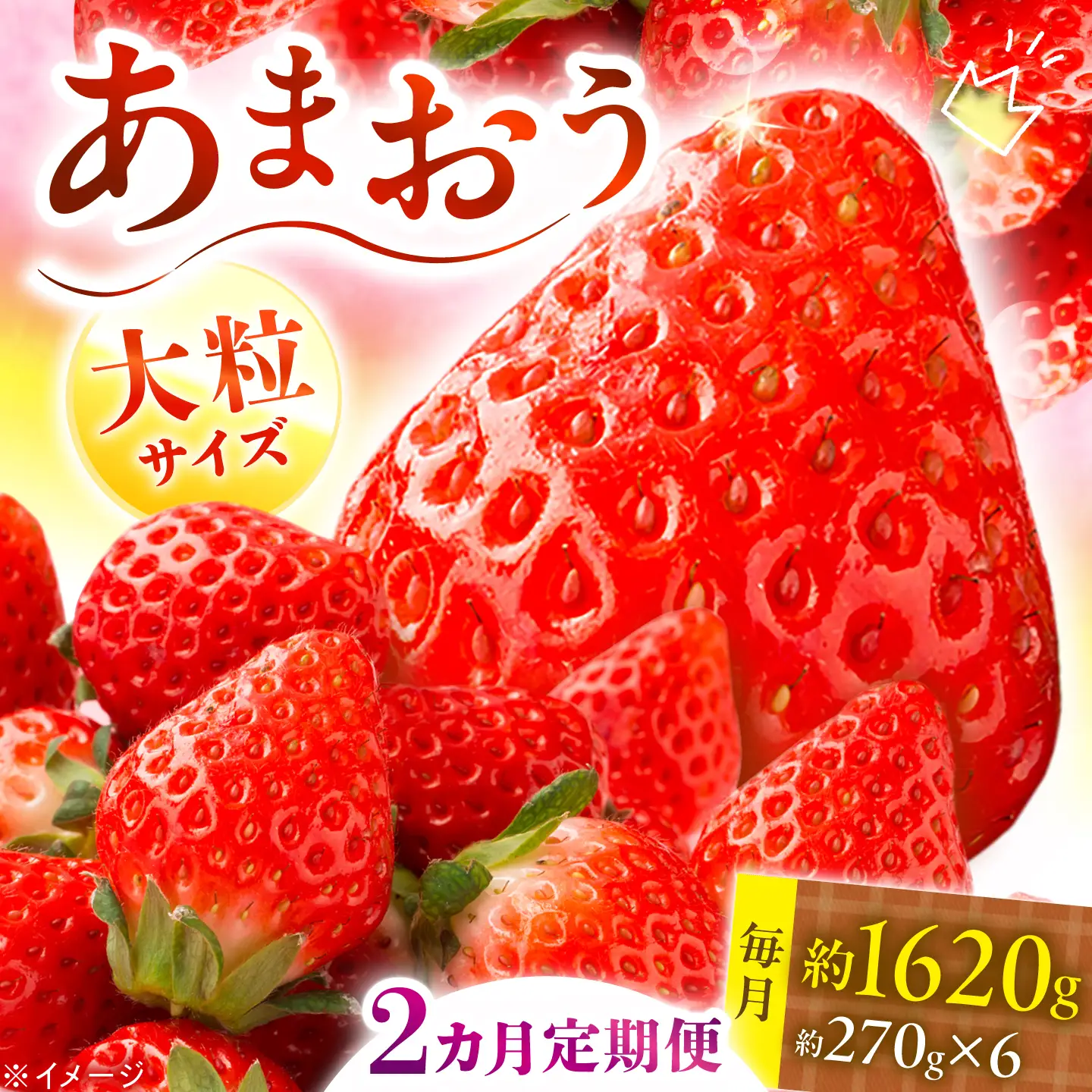 【全2回定期便】あまおう いちご 1620g（約270g×6パック）【2027年3月初旬より順次発送】《築上町》【株式会社HSP-テクノ】いちご 苺 グランデ等級 果物 イチゴ[ABFG004]