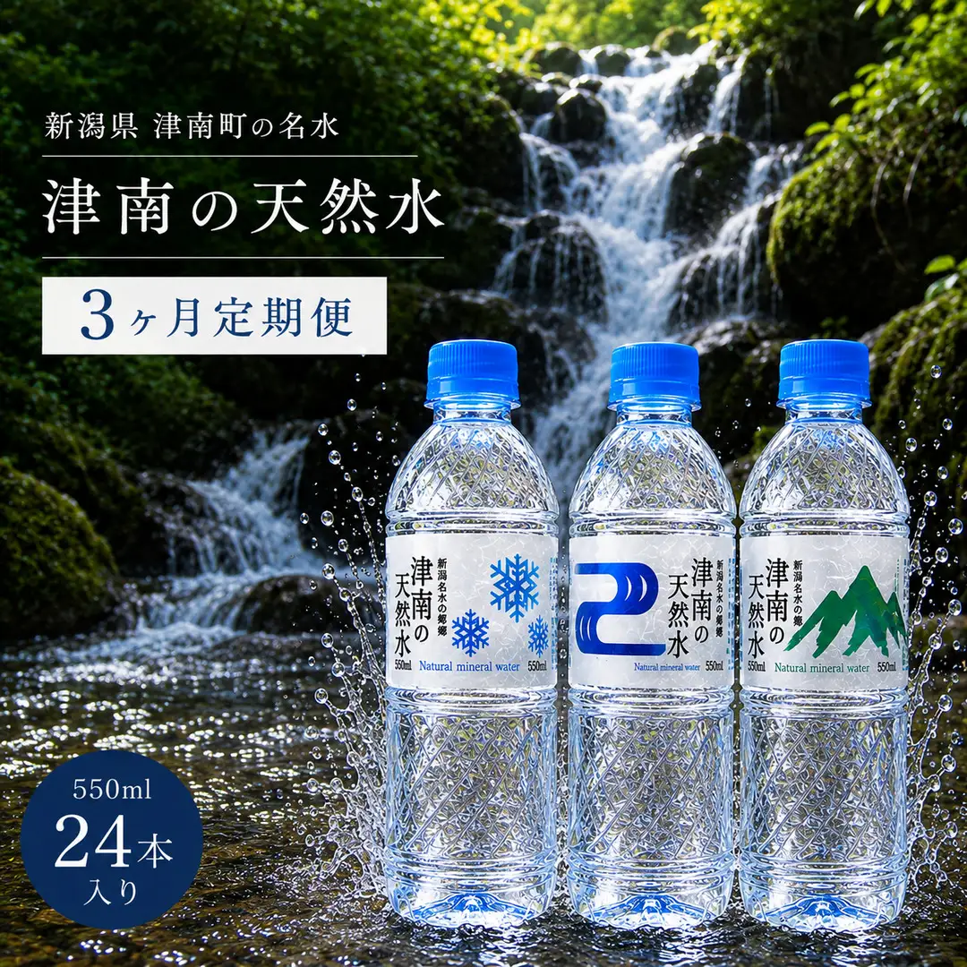 【3ヶ月定期便】津南の天然水 550ml × 24本  | 津南町 ミネラルウォーター