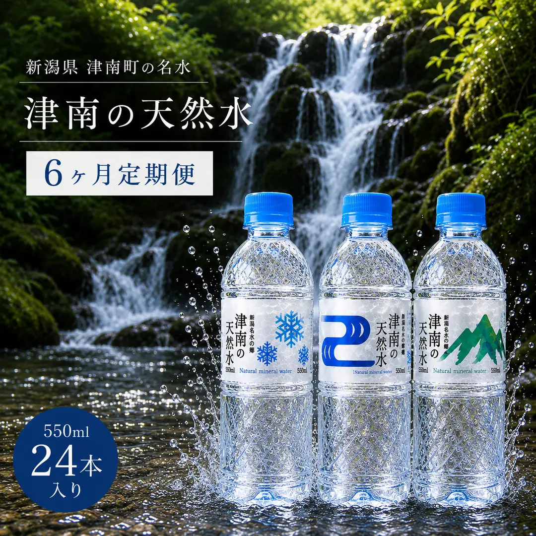【6ヶ月定期便】津南の天然水 550ml × 24本  | 津南町 ミネラルウォーター