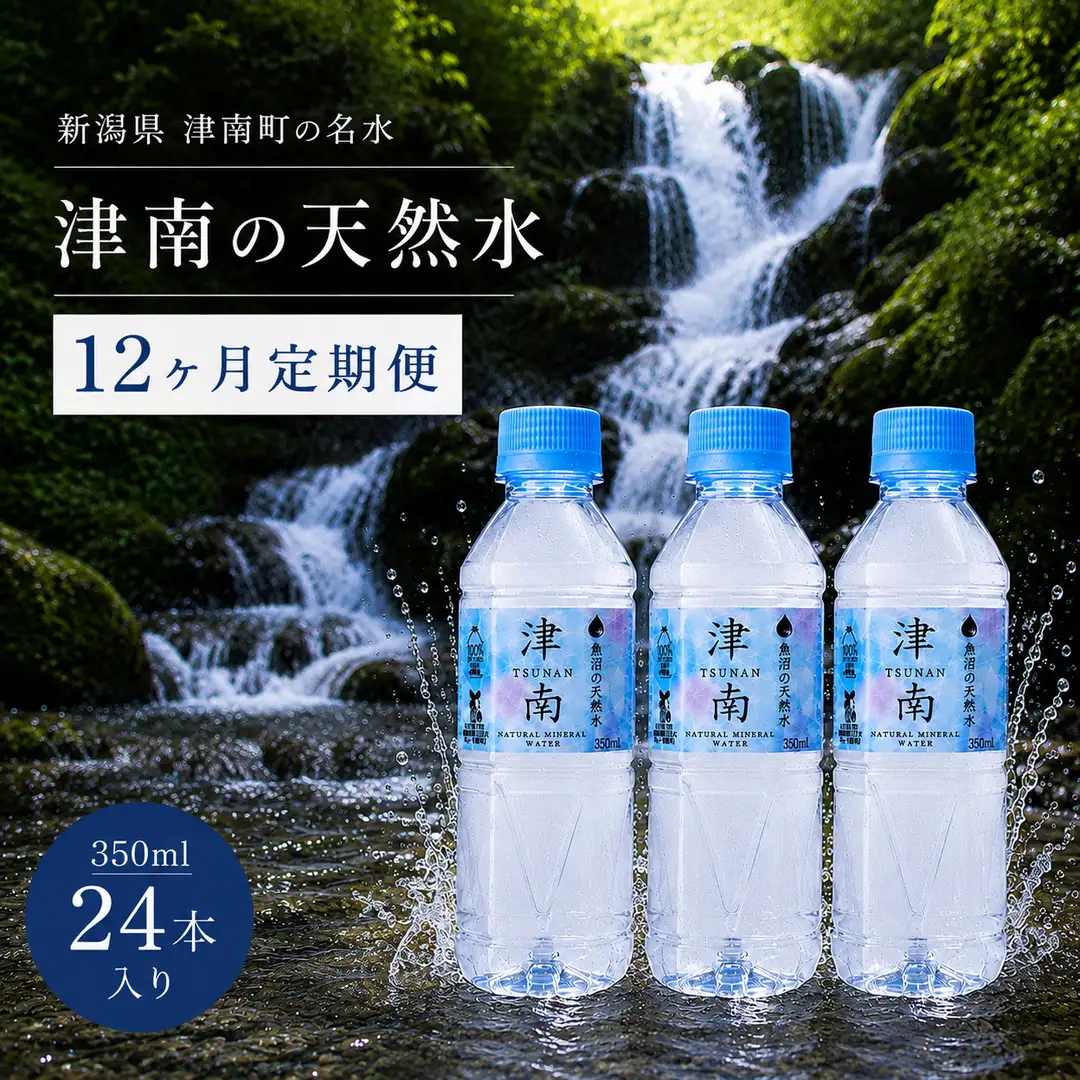 【12ヶ月定期便】津南の天然水 350ml × 24本  | 津南町 ミネラルウォーター