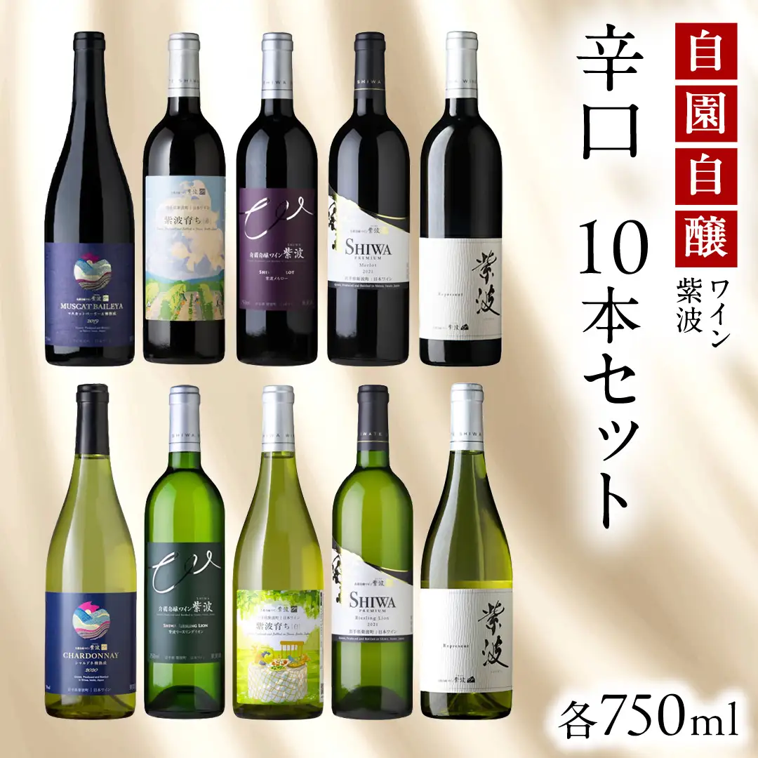 自園自醸ワイン紫波 辛口ワイン 10本セット (AL115)