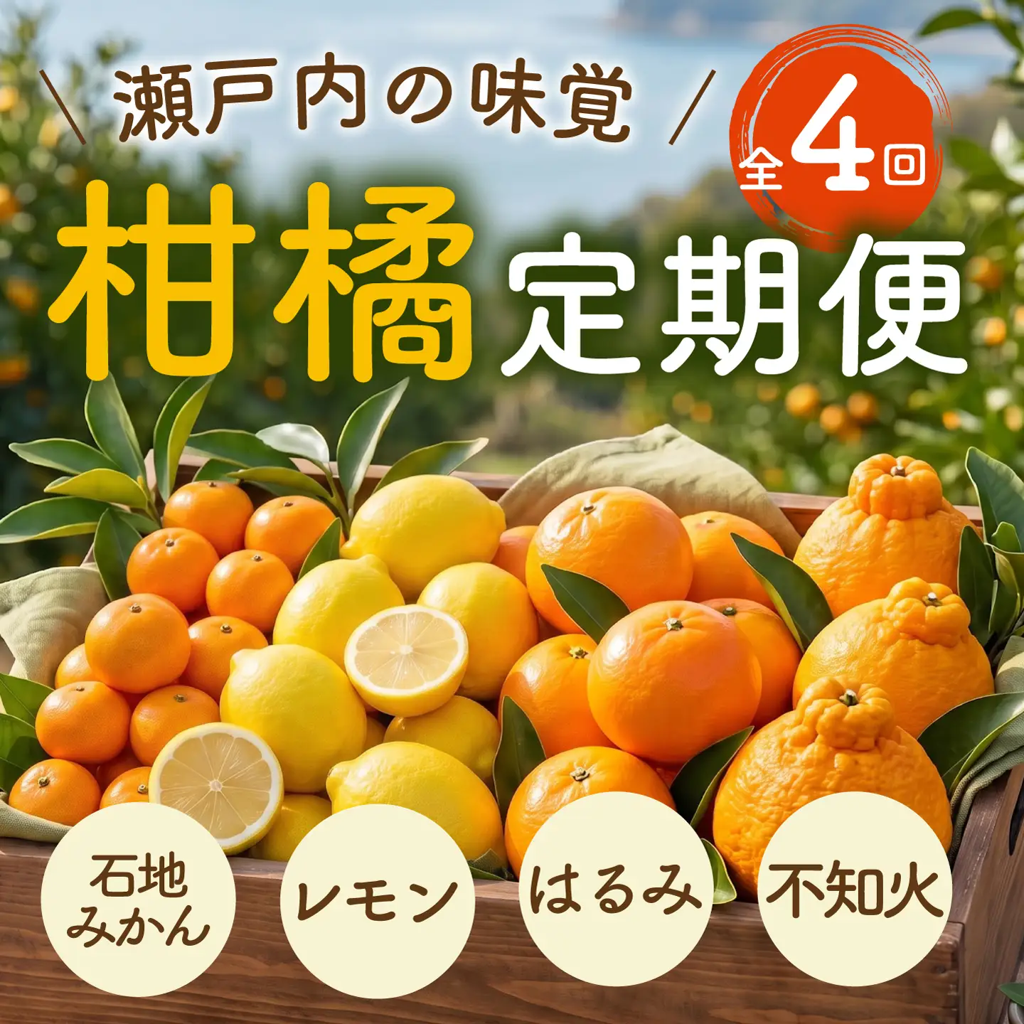 【先行受付】三原の柑橘定期便 全4回 石地 レモン はるみ 不知火 しらぬい デコポン みかん かんきつ フルーツ 果物 産地直送 ジューシー 瀬戸内 広島県三原市 T15