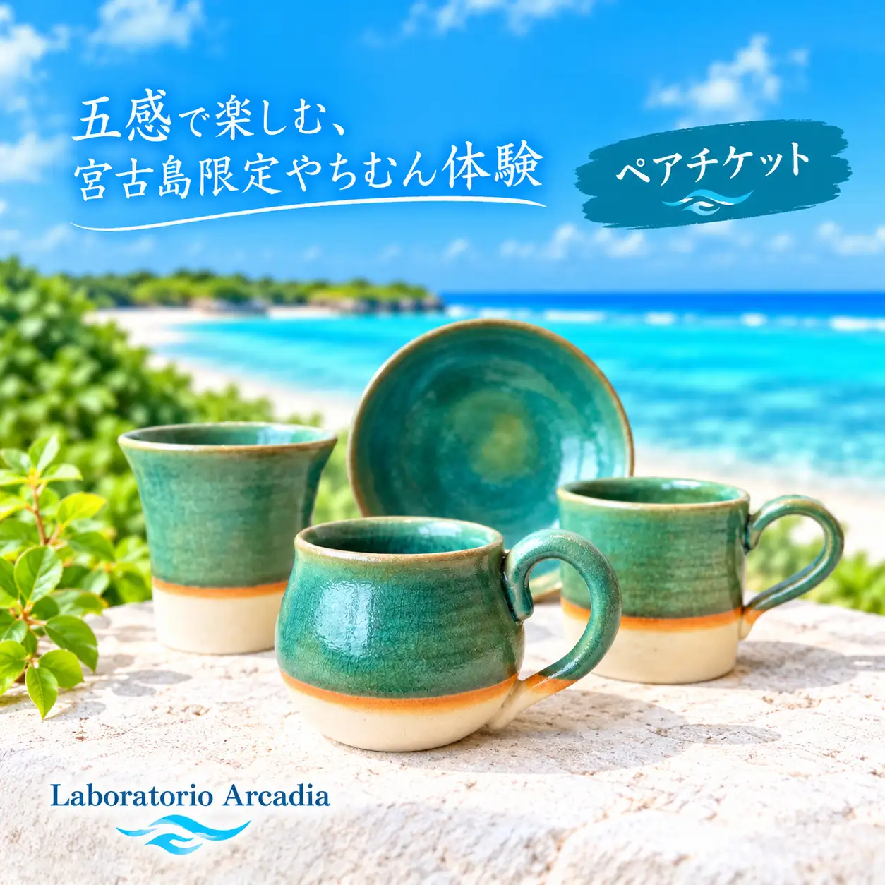 宮古島限定やちむん作り体験　ペアチケット（Laboratorio Arcadia）（LA01）