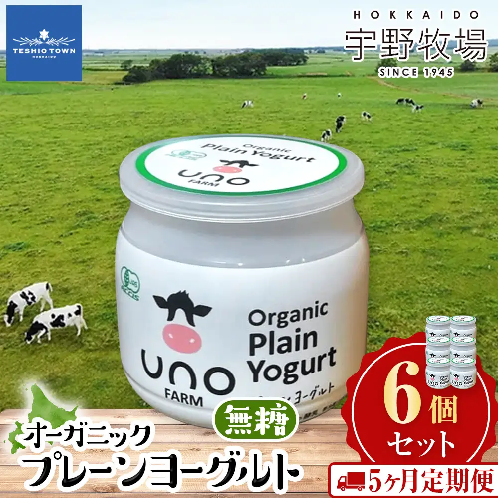 【定期便5カ月　オーガニックプレーンヨーグルト（無糖）6個セット
